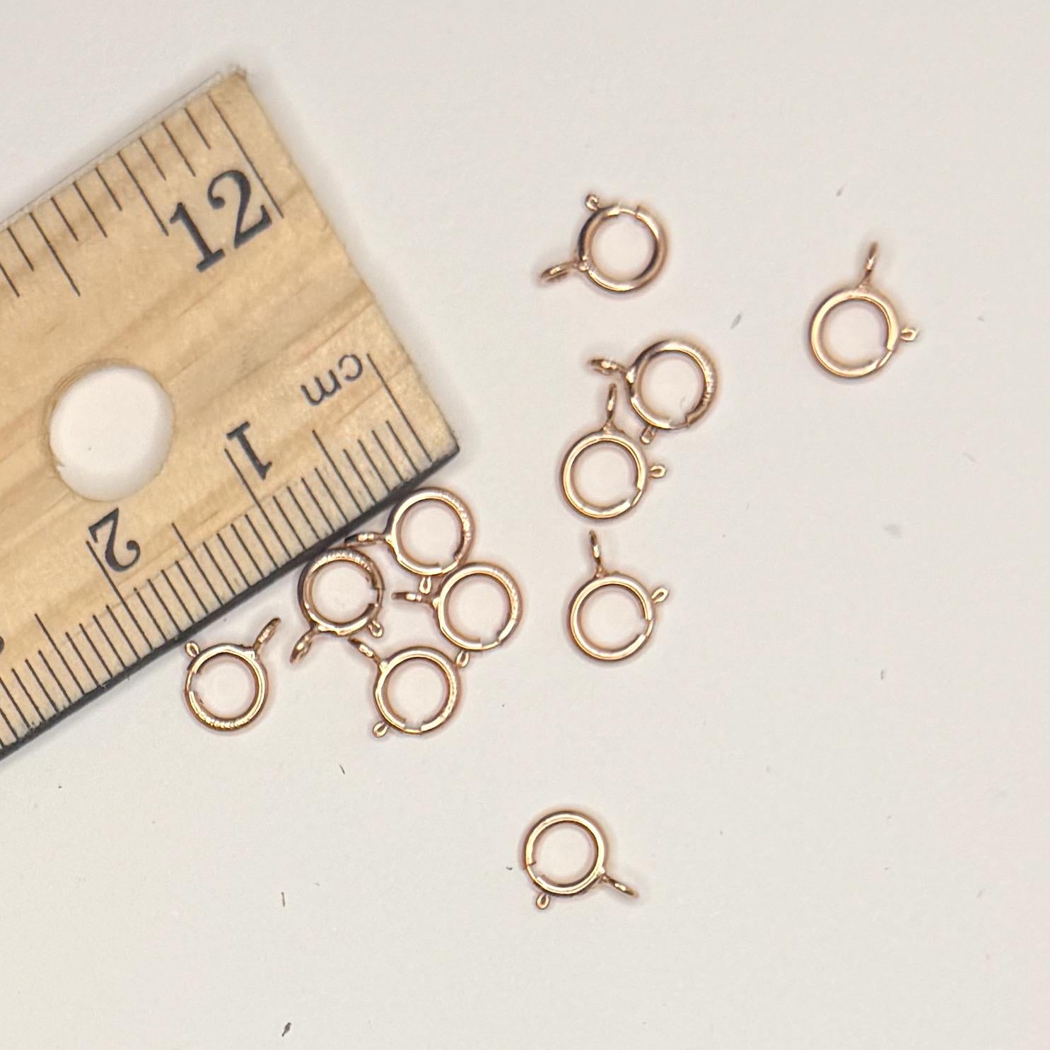 14k rose gold filled 5mm spring ring clasps