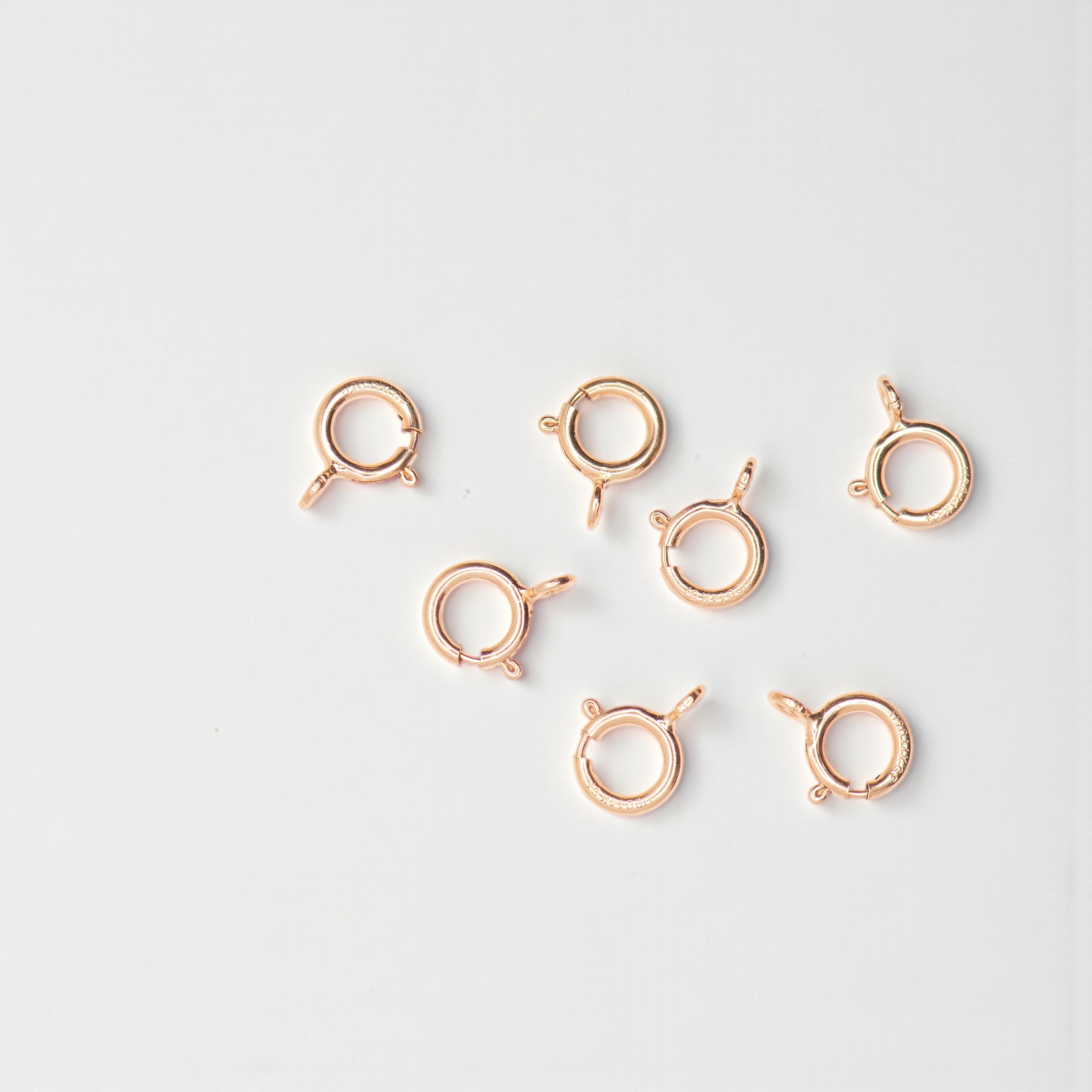 14k rose gold filled 5mm spring ring clasps with open ring, by Olivia Cactus