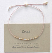 Loved Morse Code Bracelet w/ Swarovski Crystals