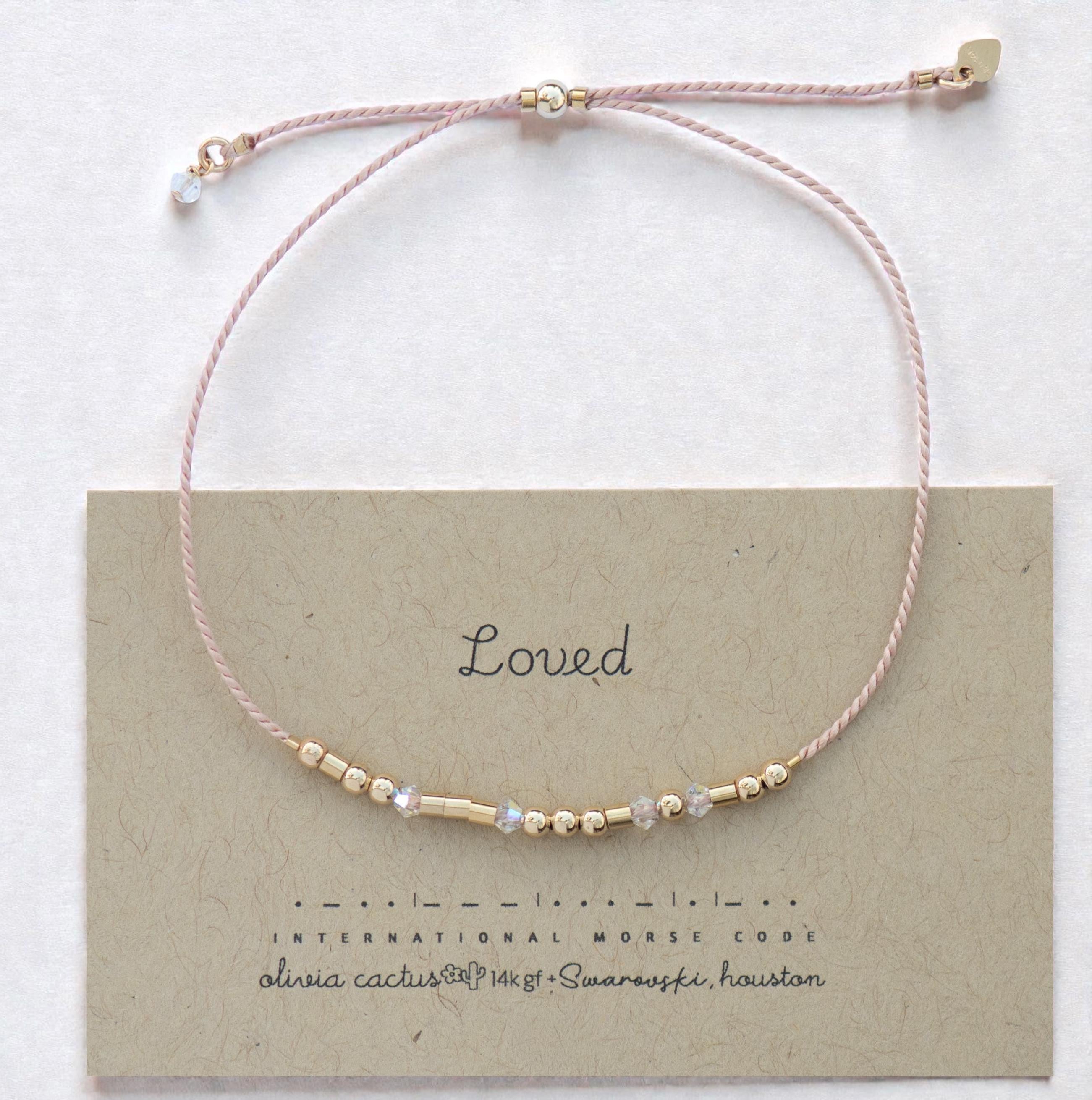 Loved Morse Code Bracelet w/ Swarovski Crystals
