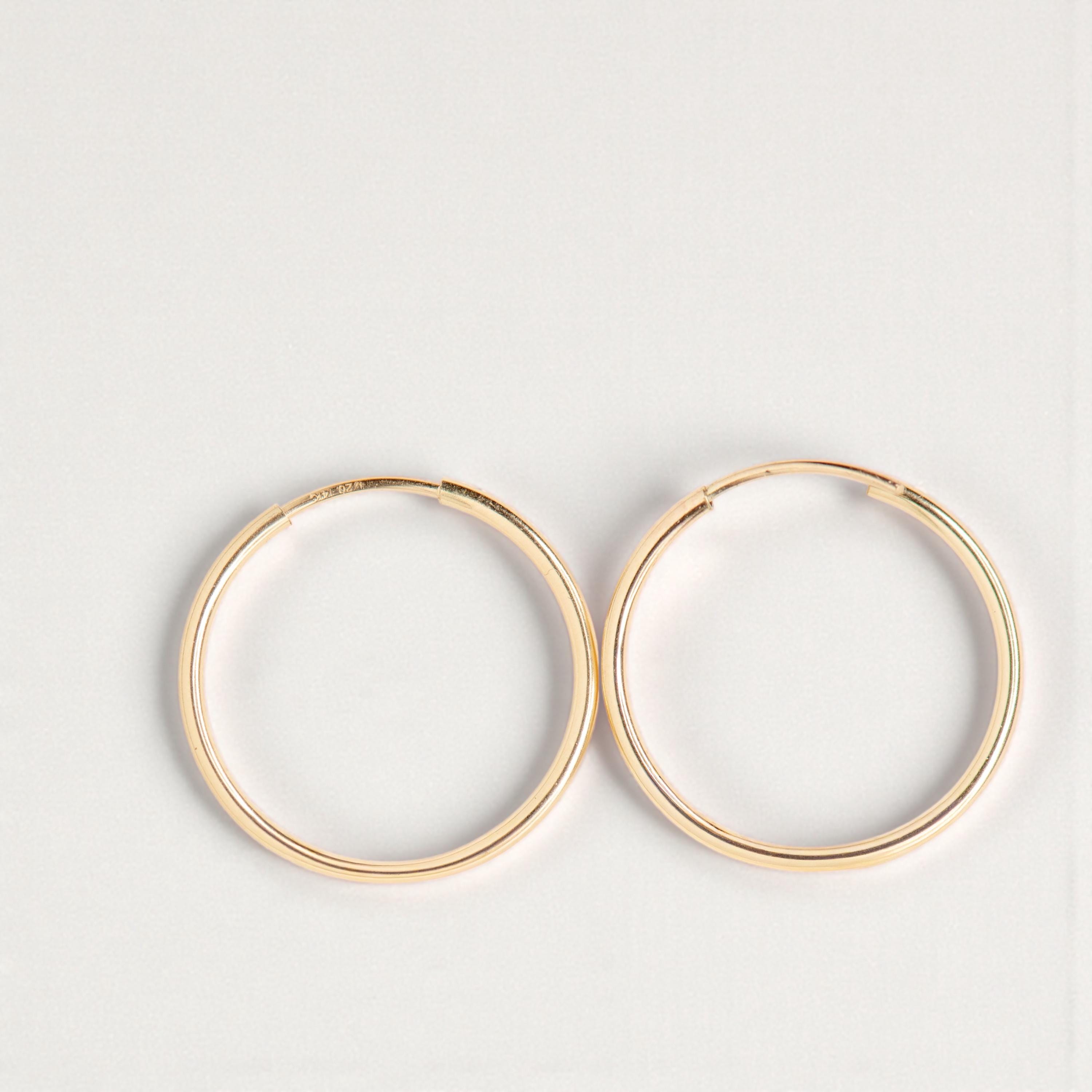 20mm endless hoop earrings in 14k gold filled