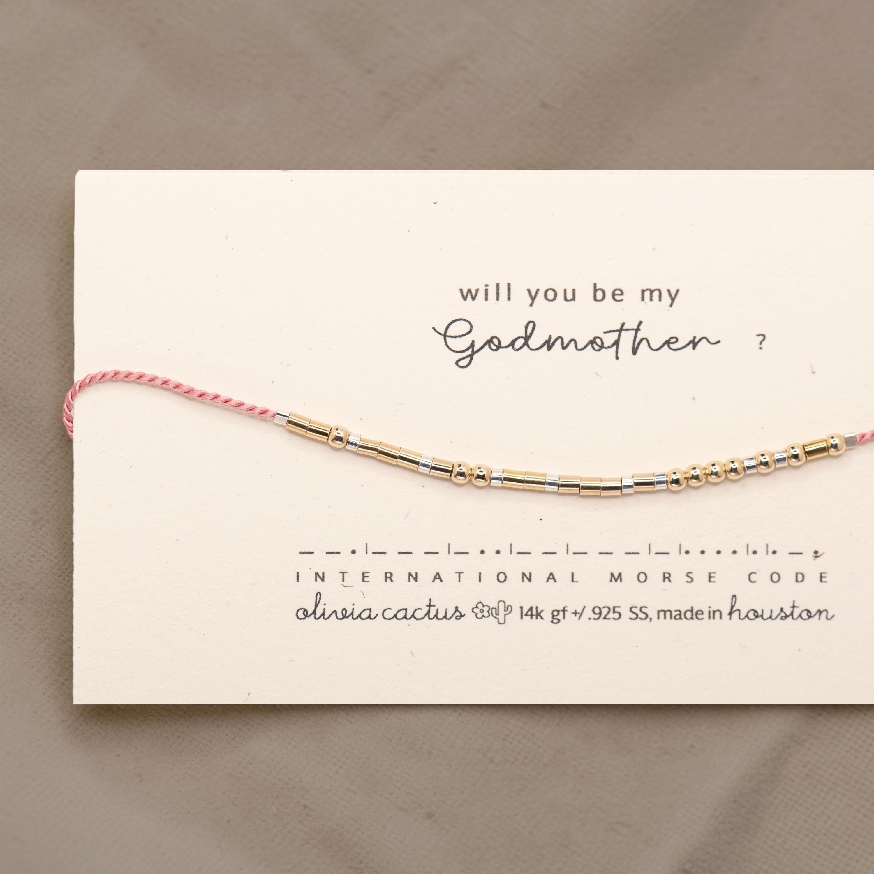 Godmother Morse Code Bracelet
