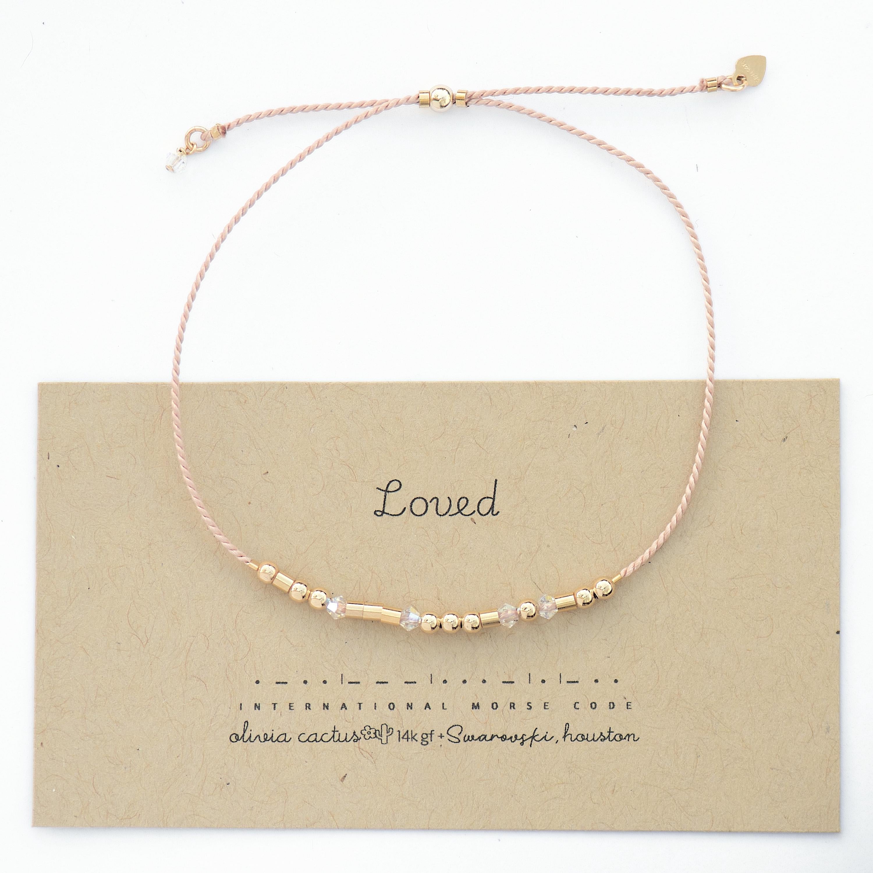 Loved Morse Code Bracelet w/ Swarovski Crystals
