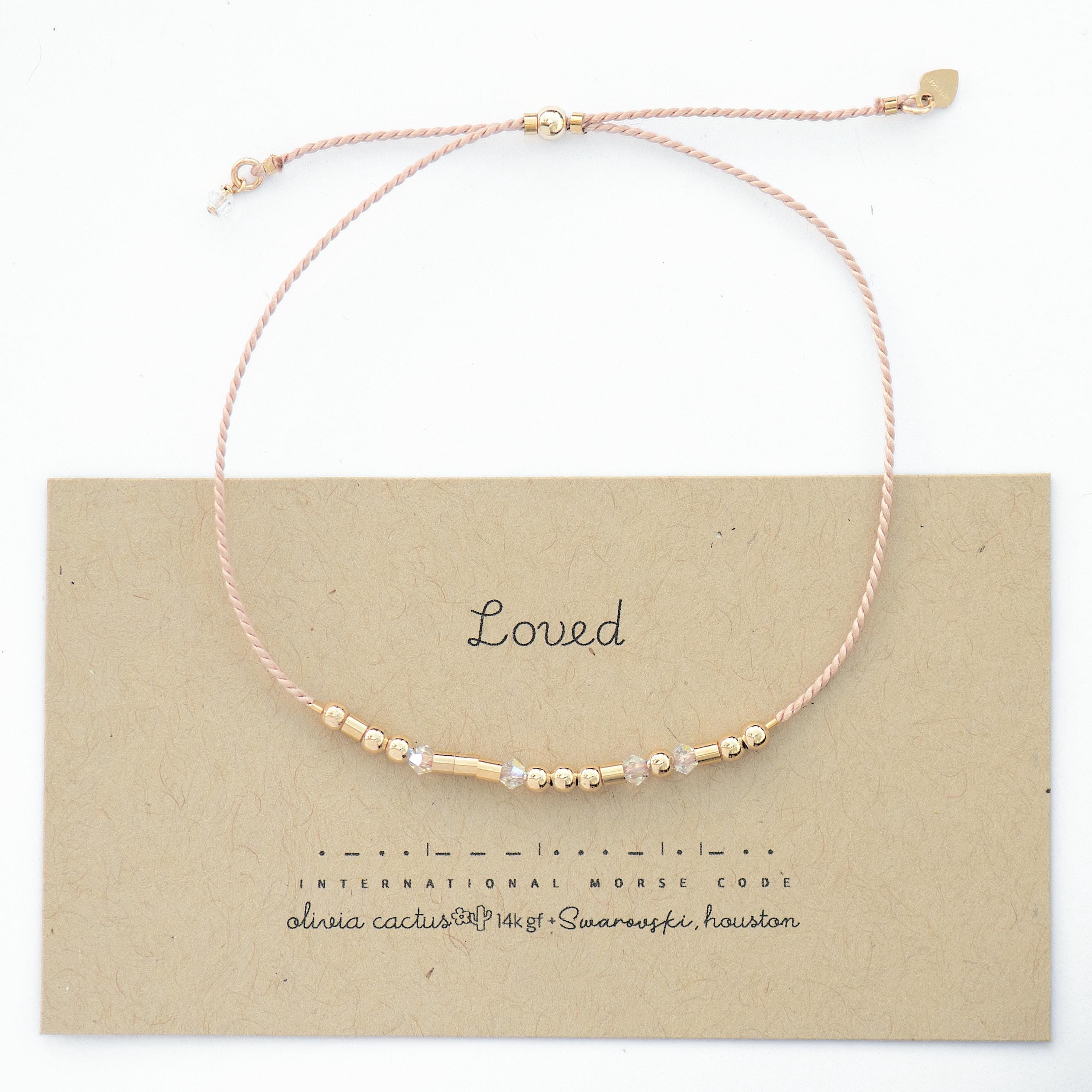 Loved Morse Code Bracelet w/ Swarovski Crystals