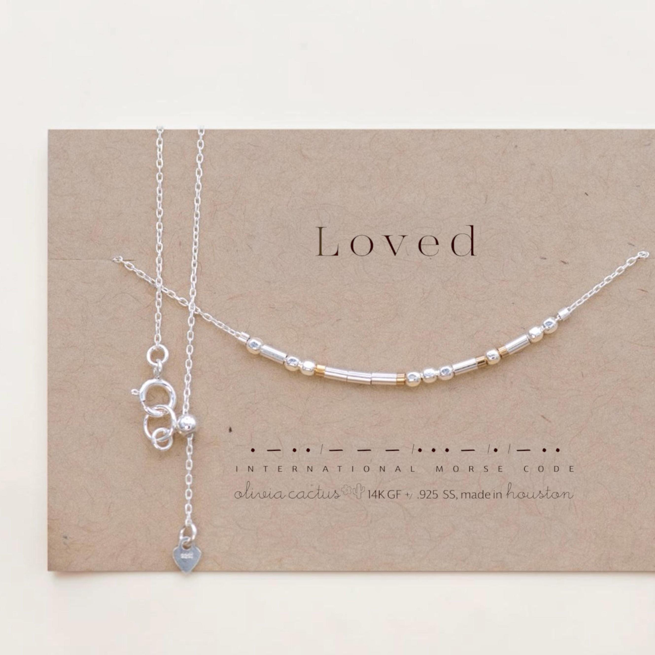 Custom Sterling Silver Morse Code Necklace, Hidden Message, Loved or Personalized Birthday Gift