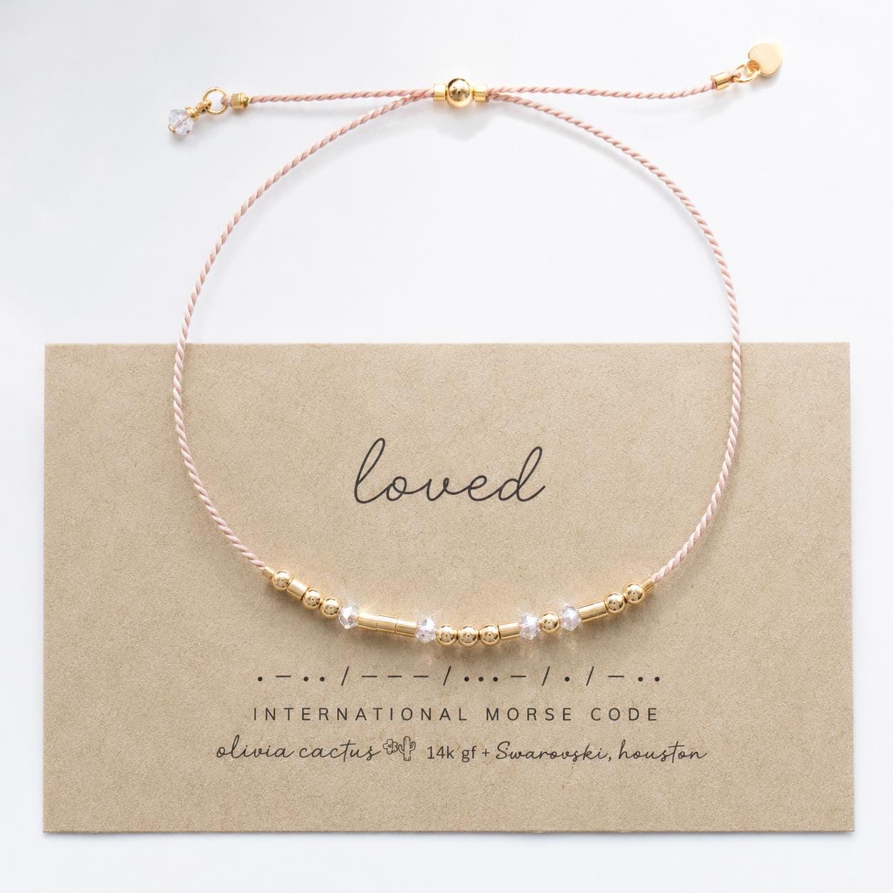 Loved Morse Code Bracelet w/ Swarovski Crystals