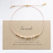 Loved Morse Code Bracelet w/ Swarovski Crystals