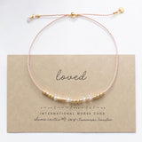 Loved Morse Code Bracelet w/ Swarovski Crystals