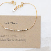 Morse Code Bracelet for Women, Personalized Custom Word, 14K Gold Filled Sterling Silver