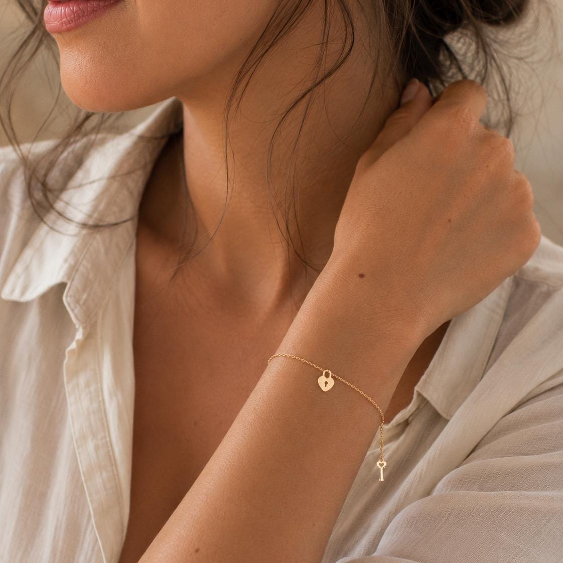 Heart Lock and Key Bracelet