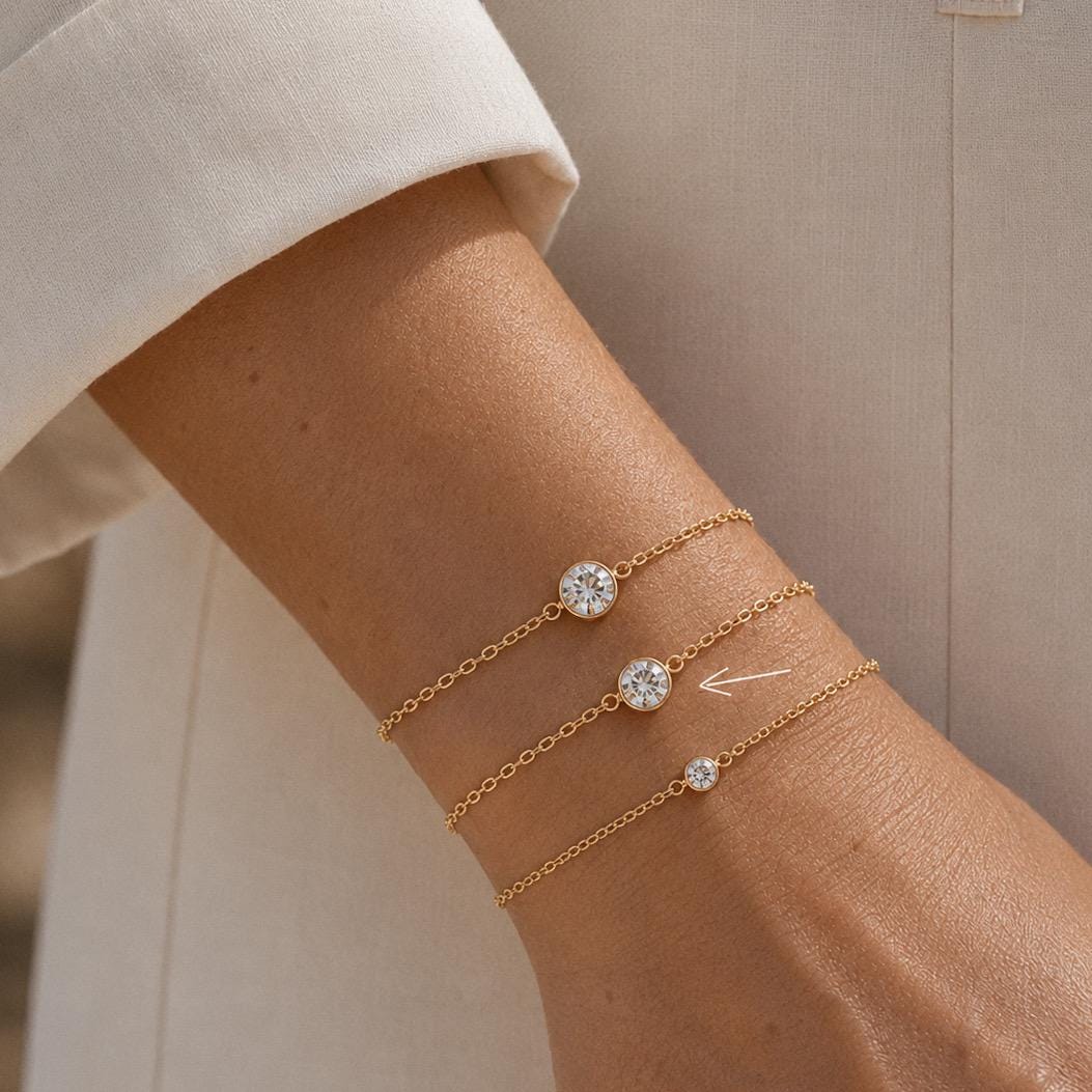 Dainty Gold CZ Bracelet 81B