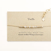 Faith Morse Code Bracelet | 14k Gold Filled with Cross Charm