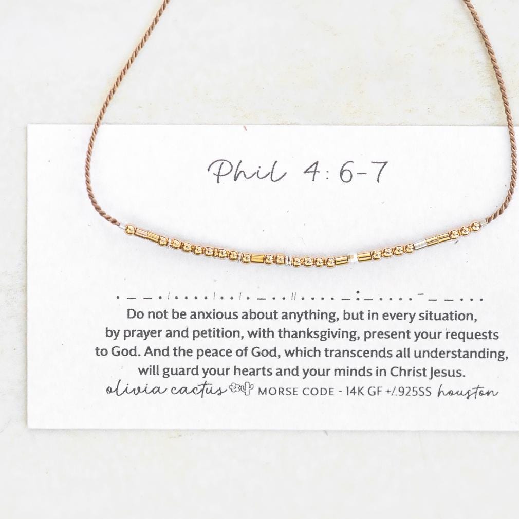 Do Not Be Anxious Bible Verse Morse Code Bracelet