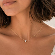 Nasreen Necklace, Diamond Cut CZ on 14k Gold Filled Chain, Dainty Bridesmaid Gift