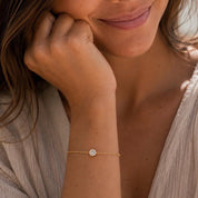 Solitaire Diamond Cut CZ Gold (GF) Chain Bracelet