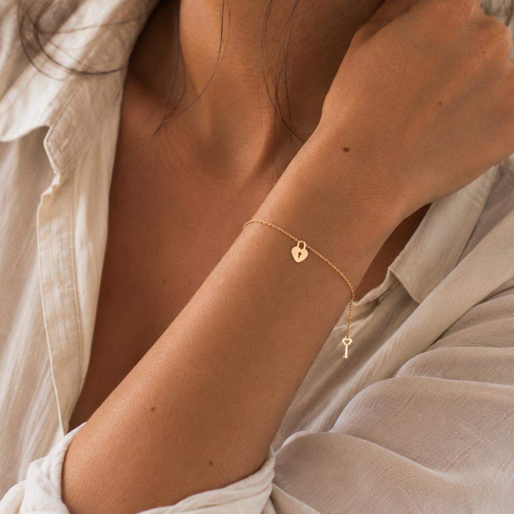 Heart Lock and Key Bracelet