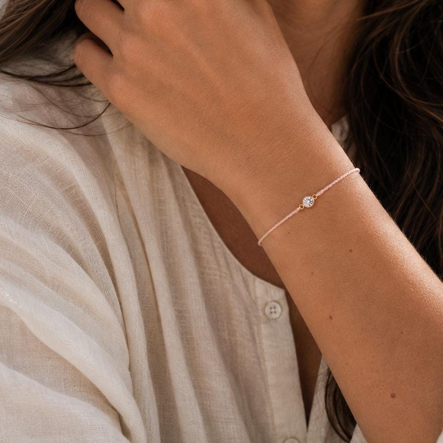Rose Gold CZ String Bracelet