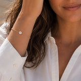 Solitaire Diamond Cut CZ Gold (GF) Chain Bracelet