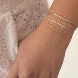 Custom Sterling Silver Morse Code Bracelet on Silk Cord