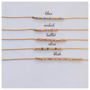 Gold Auntie Morse Code Bracelet, Custom Word for Nana Grandma, Birthday Gift for Her