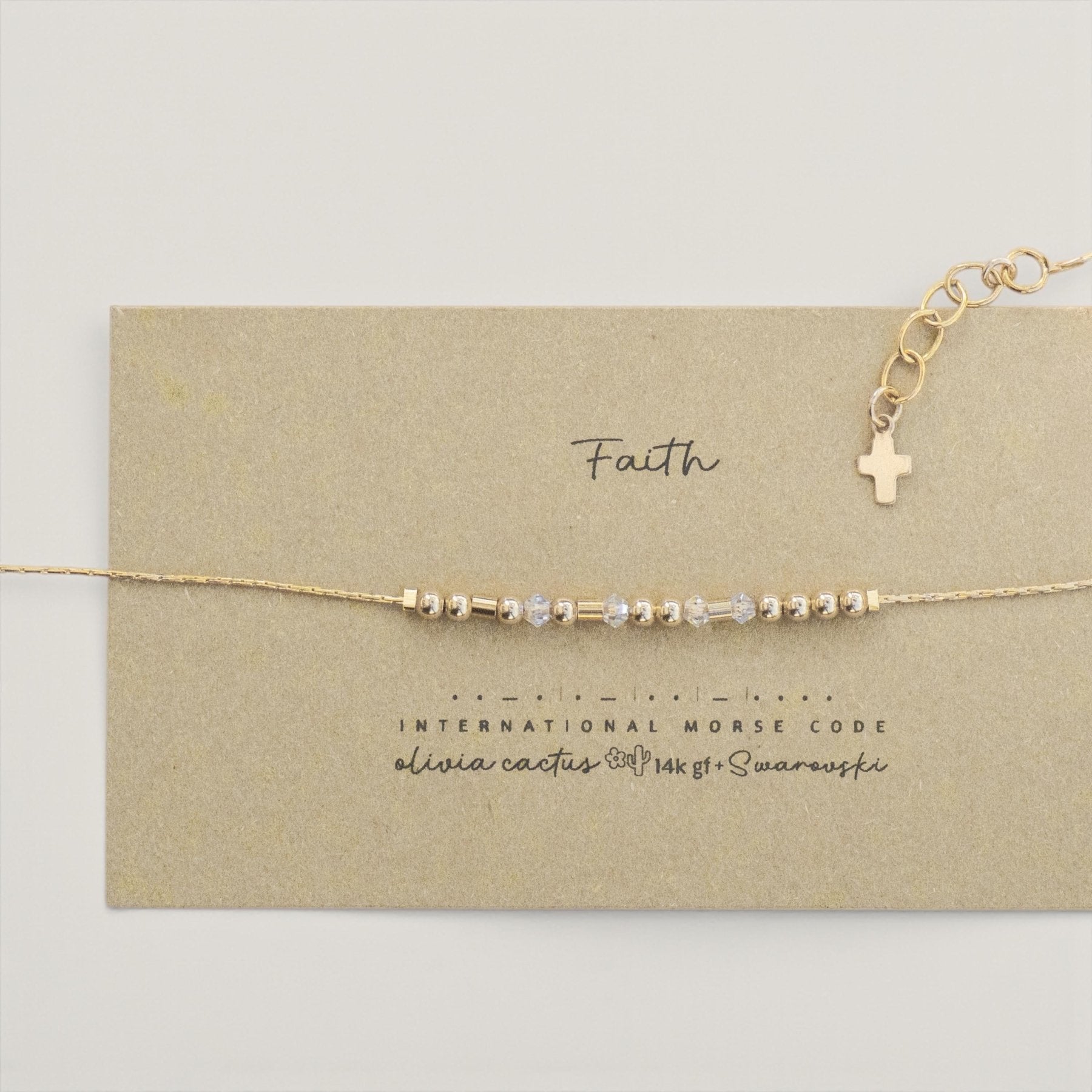 Isaiah 41:10 Morse Code Bracelet - Dainty 14K Gold & Silver Jewelry by Olivia Cactus