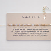 Isaiah 41:10 Morse Code Bracelet - Dainty 14K Gold & Silver Jewelry by Olivia Cactus