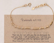 Isaiah 41:10 Morse Code Bracelet - Dainty 14K Gold & Silver Jewelry by Olivia Cactus
