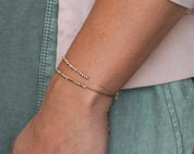 Isaiah 41:10 Morse Code Bracelet - Dainty 14K Gold & Silver Jewelry by Olivia Cactus