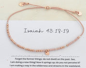 Isaiah 43:18 - 19 Morse Code Bracelet - Dainty 14K Gold & Silver Jewelry by Olivia Cactus