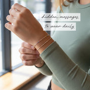 Isaiah 43:18 - 19 Morse Code Bracelet - Dainty 14K Gold & Silver Jewelry by Olivia Cactus