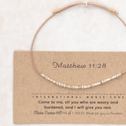 Isaiah 43:2 Bible Verse Morse Code Bracelet - Dainty 14K Gold & Silver Jewelry by Olivia Cactus