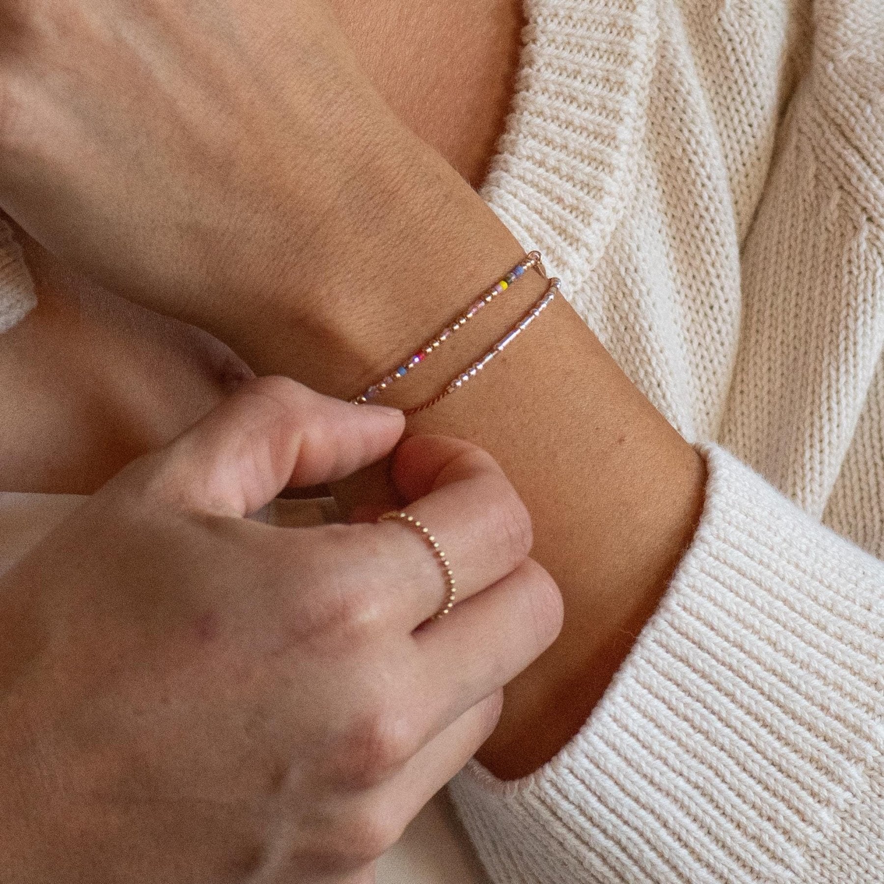 Isaiah 43:2 Bible Verse Morse Code Bracelet - Dainty 14K Gold & Silver Jewelry by Olivia Cactus