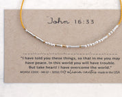 John 16:33 Morse Code Bracelet - Dainty 14K Gold & Silver Jewelry by Olivia Cactus