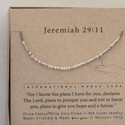 John 16:33 Morse Code Bracelet - Dainty 14K Gold & Silver Jewelry by Olivia Cactus