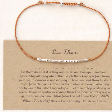 Let Them Morse Code Bracelet - Dainty 14K Gold & Silver Jewelry by Olivia Cactus