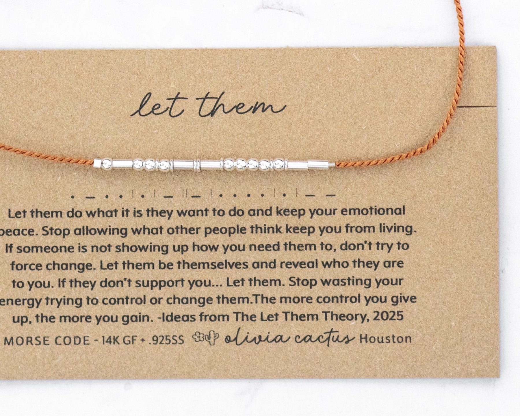 Let Them Morse Code Bracelet - Dainty 14K Gold & Silver Jewelry by Olivia Cactus