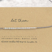 Let Them Morse Code Bracelet - Dainty 14K Gold & Silver Jewelry by Olivia Cactus