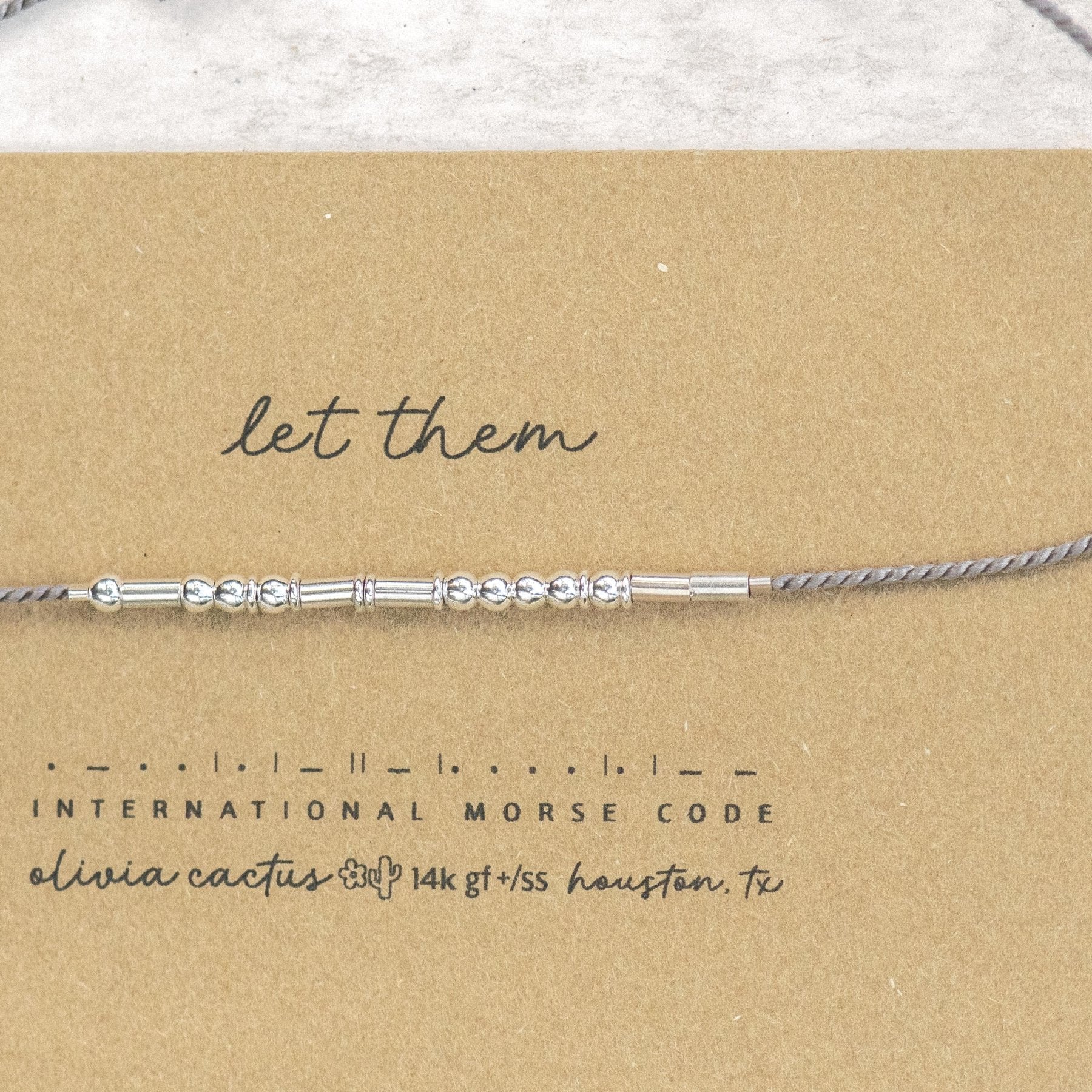 Let Them Morse Code Bracelet - Dainty 14K Gold & Silver Jewelry by Olivia Cactus