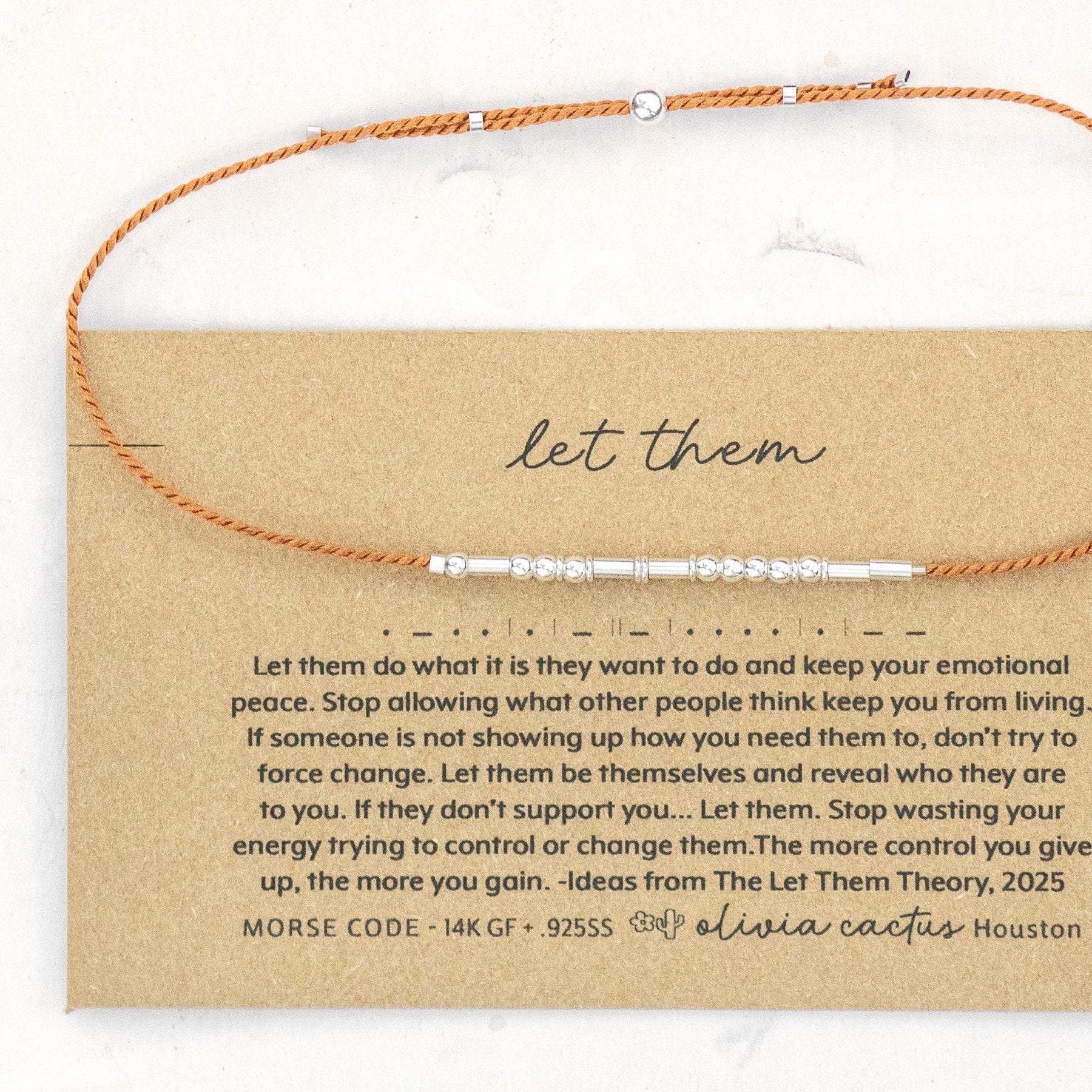 Let Them Morse Code Bracelet - Dainty 14K Gold & Silver Jewelry by Olivia Cactus