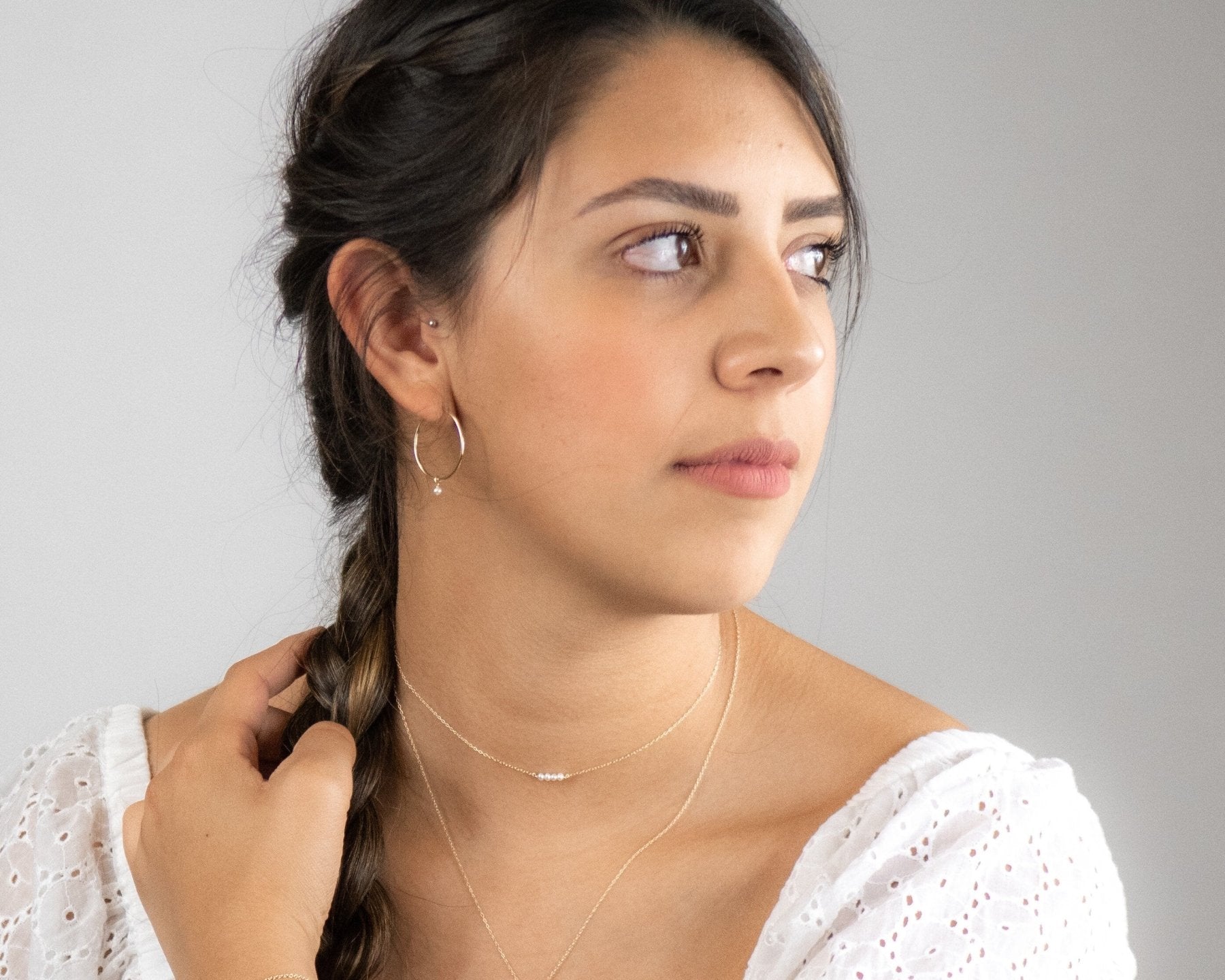 Little Pearls Dainty Gold Chain Necklace - Dainty 14K Gold & Silver Jewelry by Olivia Cactus