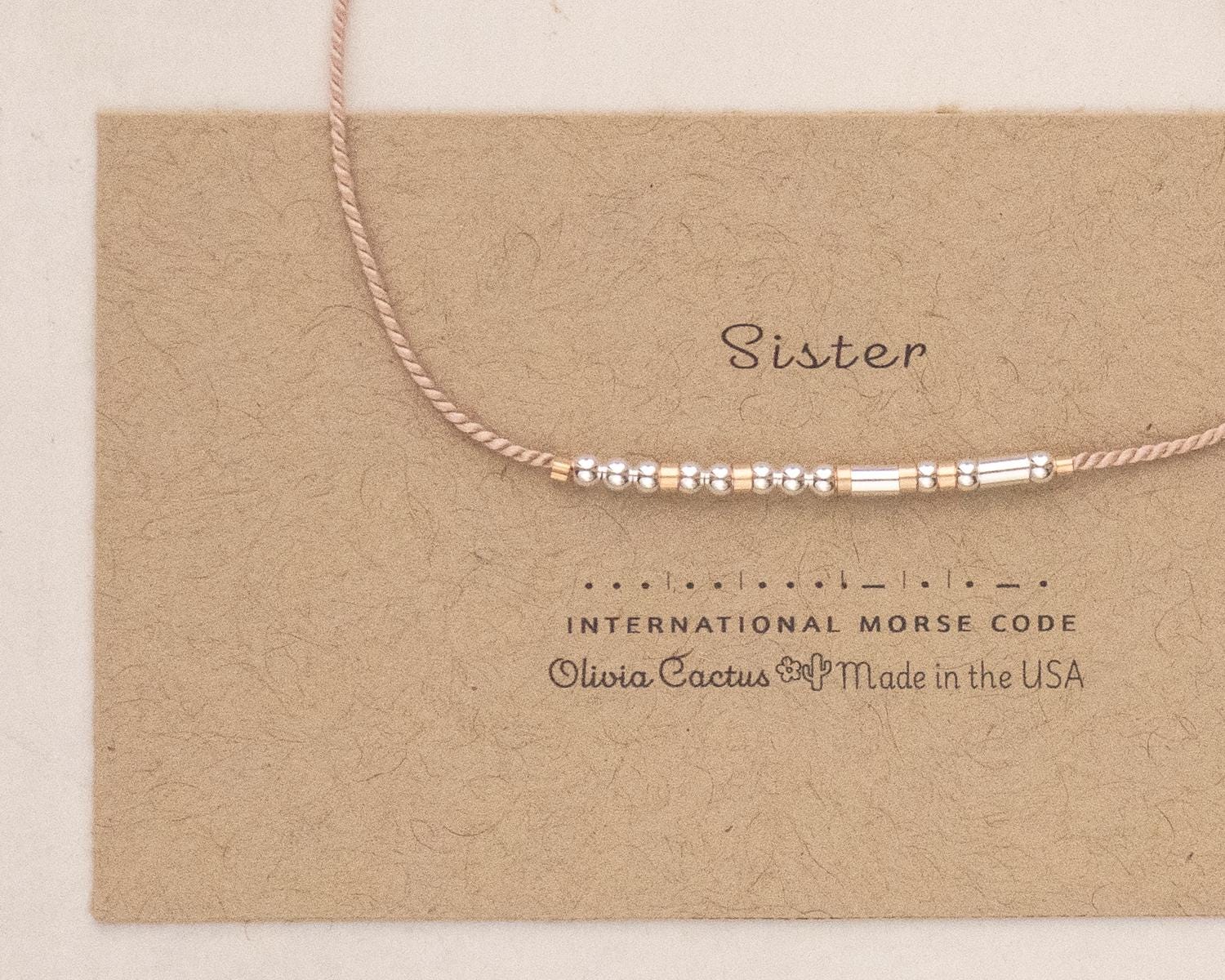 Loved Morse Code Bracelet - Dainty 14K Gold & Silver Jewelry by Olivia Cactus
