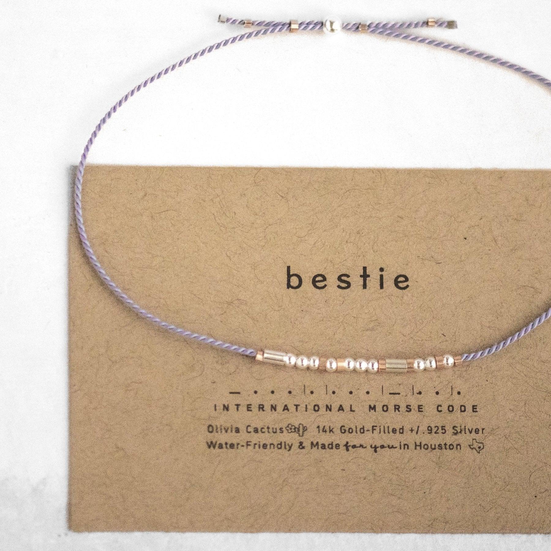 Loved Morse Code Bracelet - Dainty 14K Gold & Silver Jewelry by Olivia Cactus