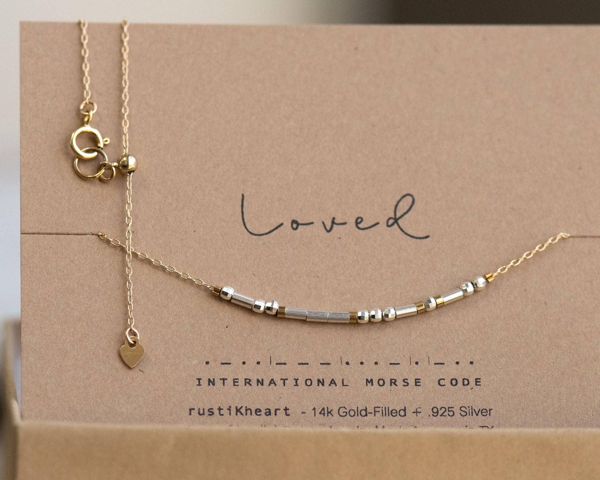 Loved Necklace Gold - Zuri Morse and Dainty Jewelry by Olivia Cactus