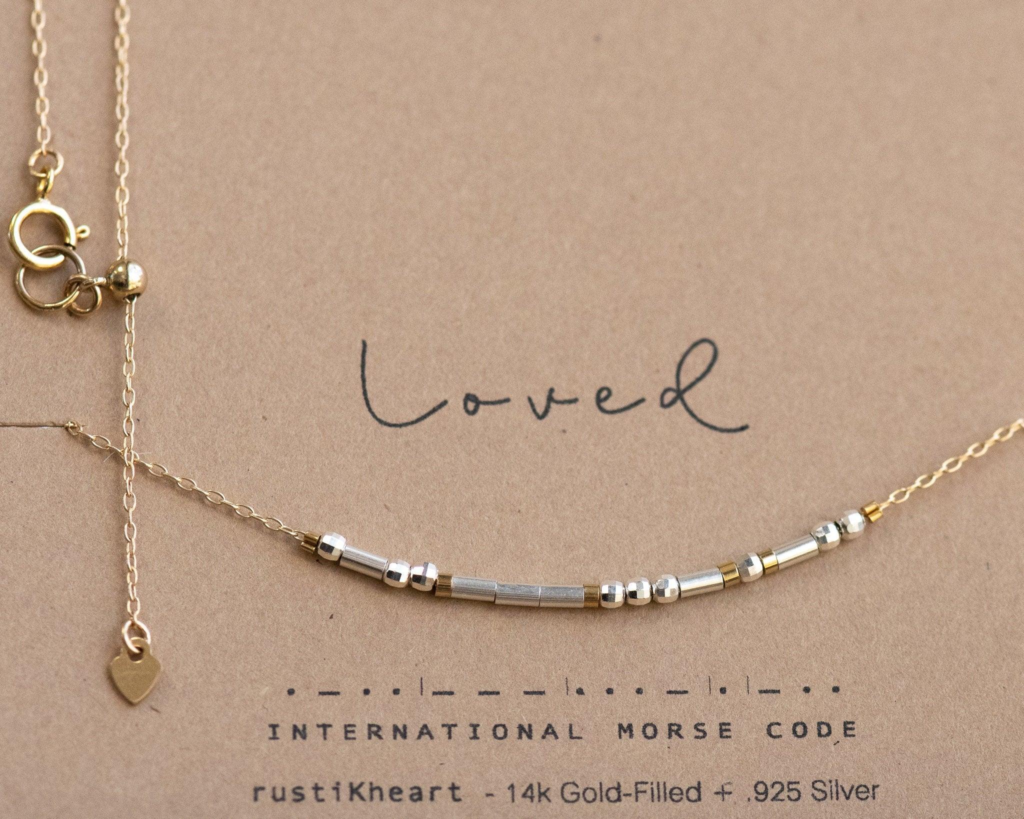 Loved Necklace Gold - Zuri Morse and Dainty Jewelry by Olivia Cactus