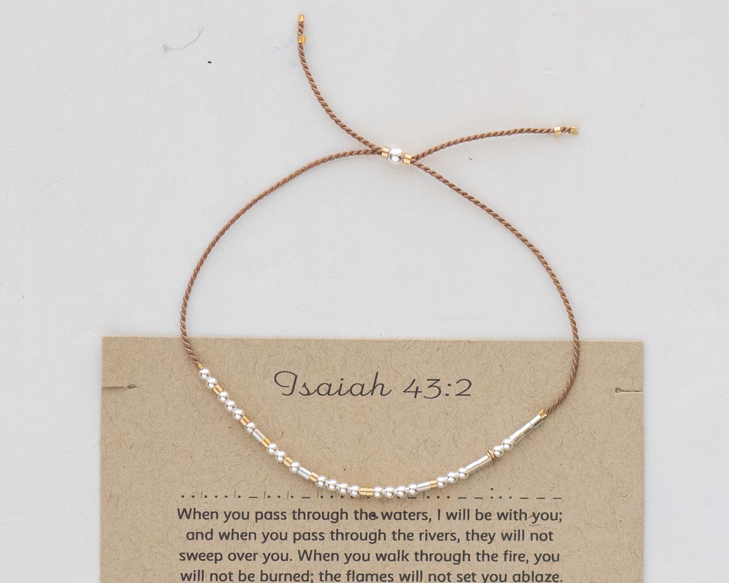 Matthew 11:28 Morse Code Bracelet - Dainty 14K Gold & Silver Jewelry by Olivia Cactus