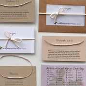 Matthew 11:28 Morse Code Bracelet - Dainty 14K Gold & Silver Jewelry by Olivia Cactus