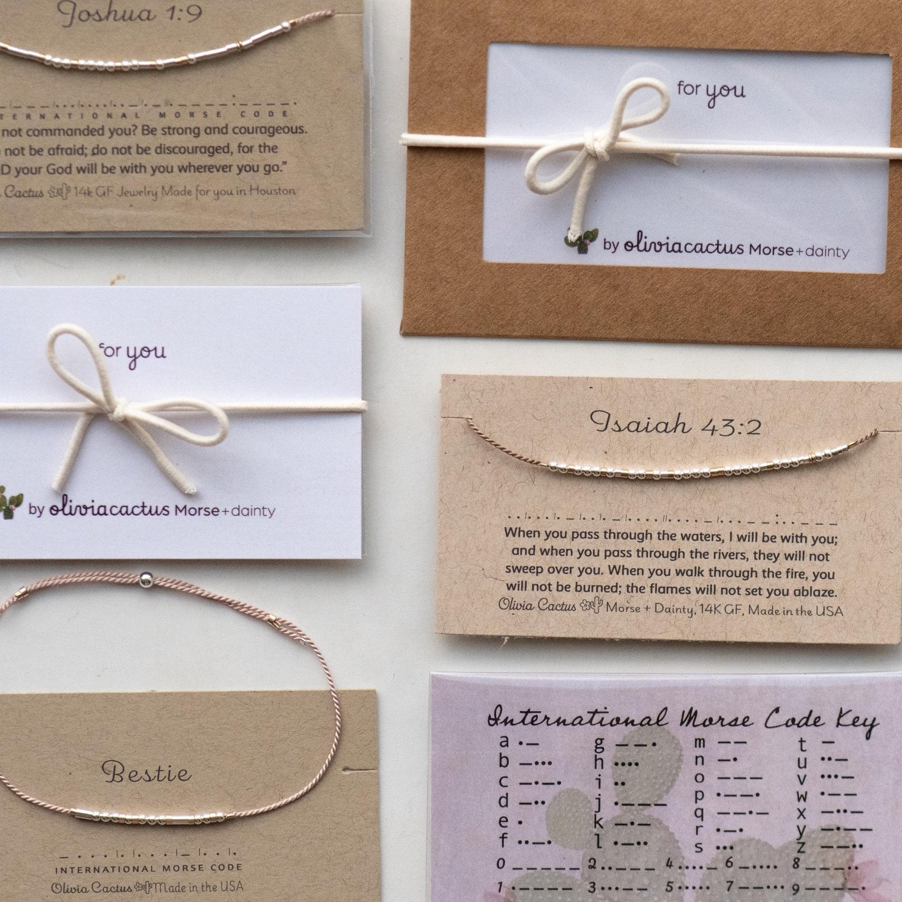 Matthew 11:28 Morse Code Bracelet - Dainty 14K Gold & Silver Jewelry by Olivia Cactus