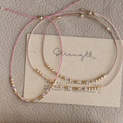 Morse Code Bracelet w/ Swarovski Crystals - Dainty 14K Gold & Silver Jewelry by Olivia Cactus