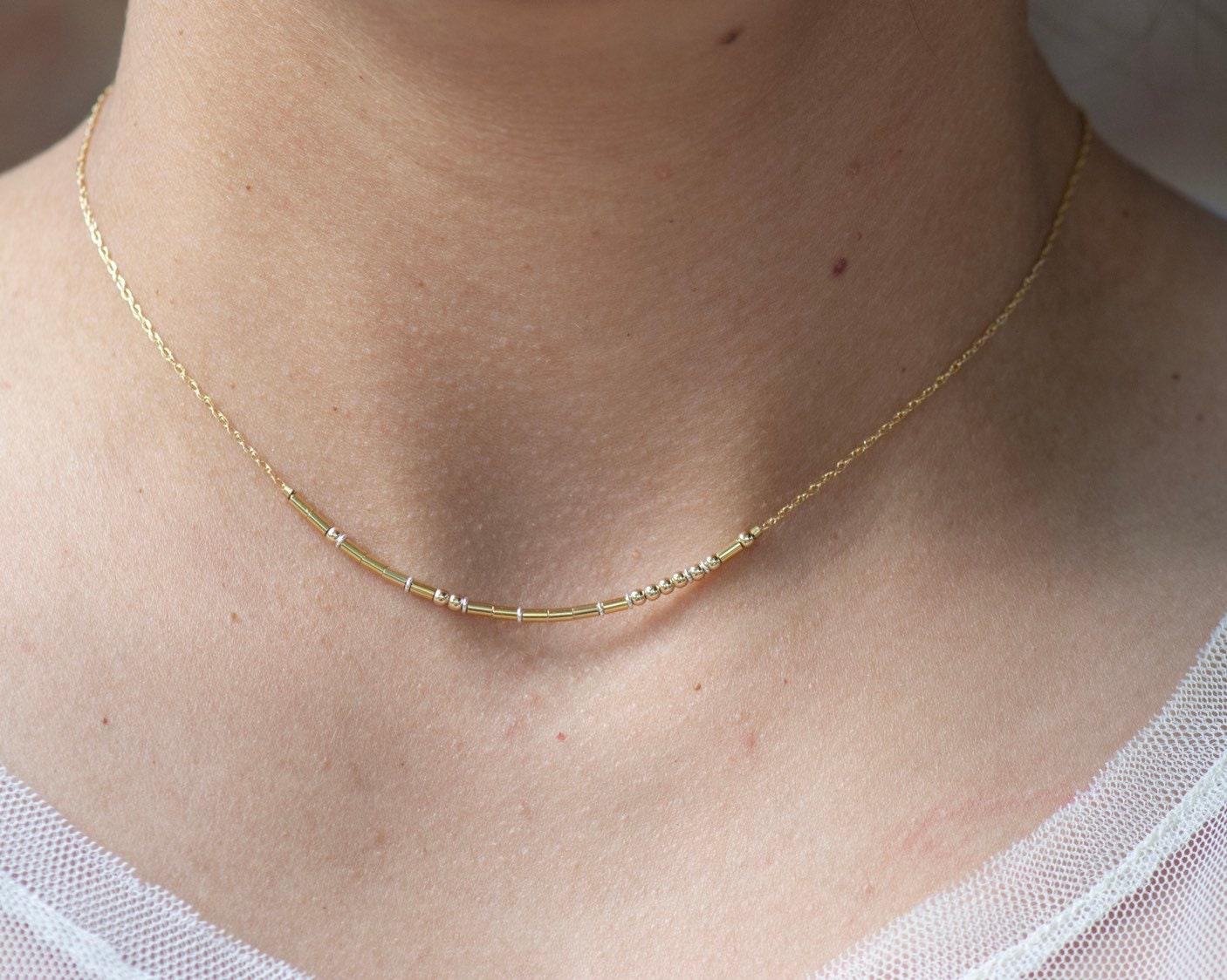 Mother Morse Code Necklace Morse and Dainty Jewelry by Olivia Cactus