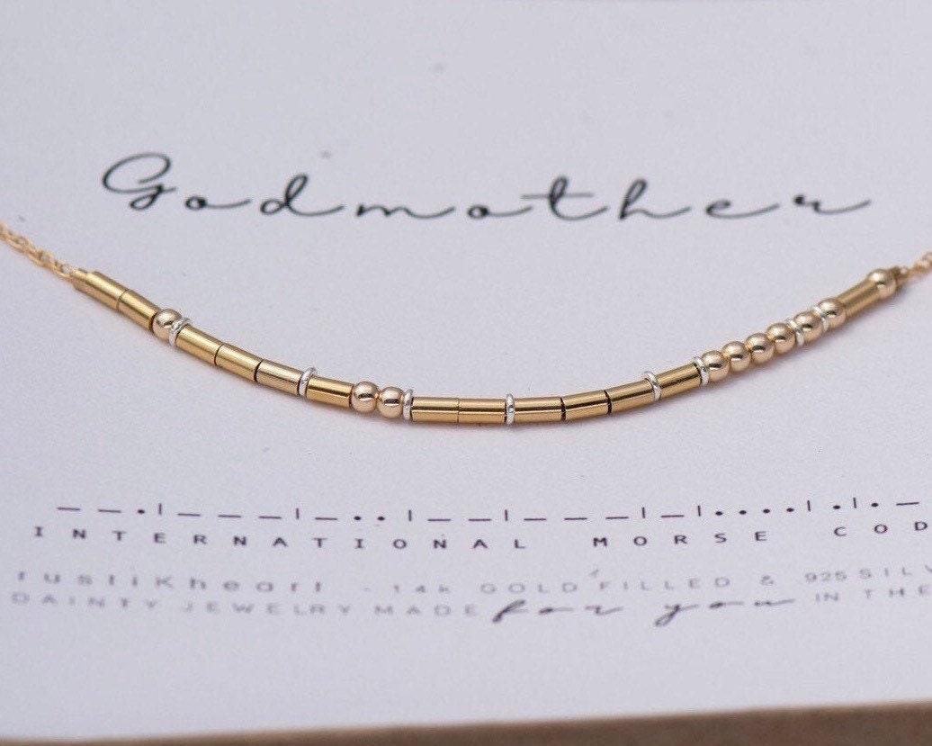 Mother Morse Code Necklace Morse and Dainty Jewelry by Olivia Cactus